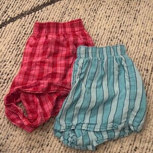 Colsie Red Plaid and Blue Striped Women's Pajama Shorts